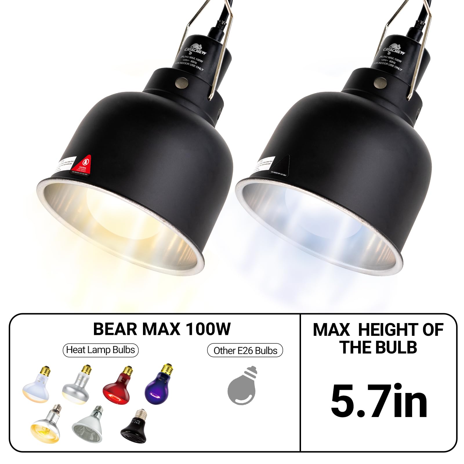 CAVACHEW terrarium light fixture showing two lamps for heat and UVB