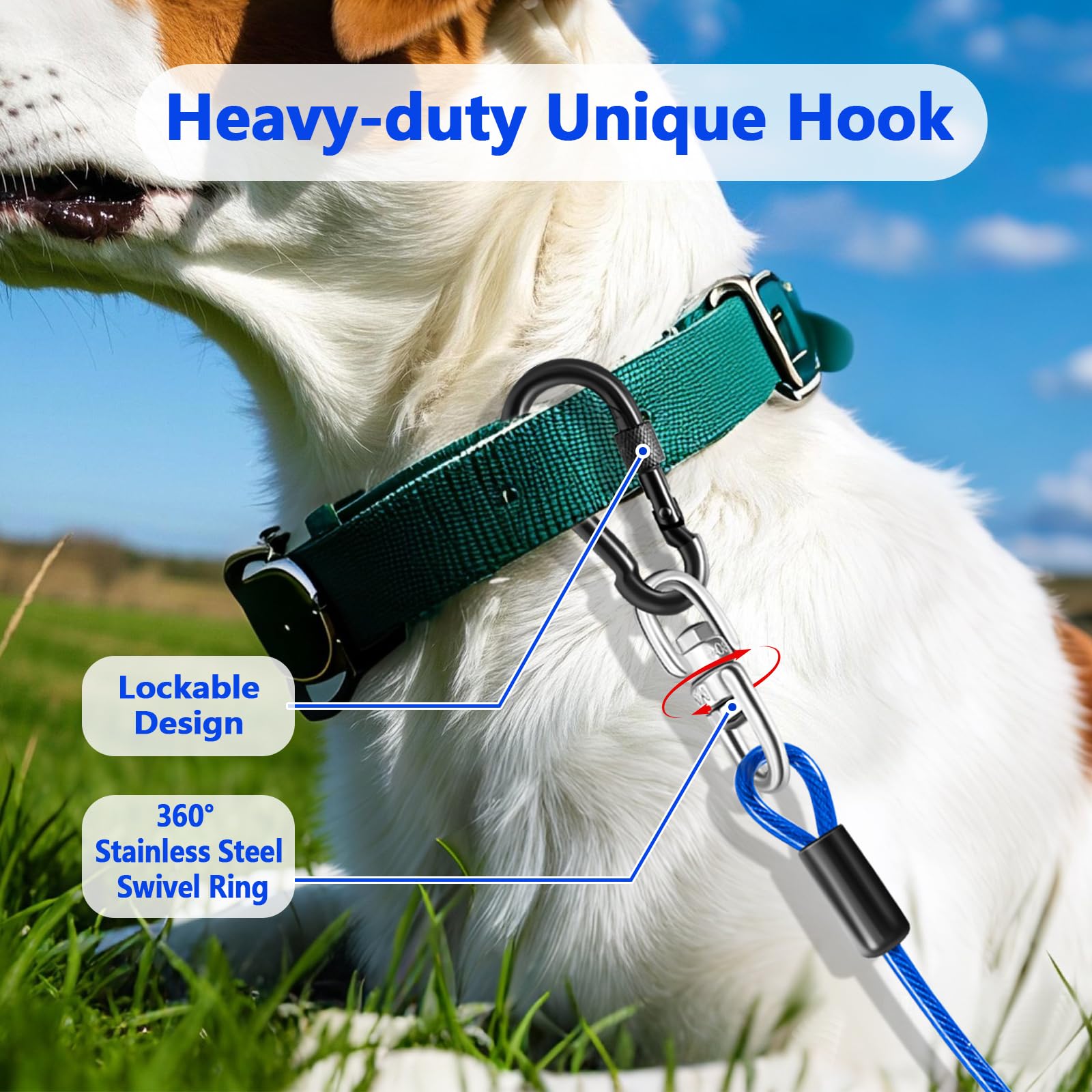 cawhulf chew-proof steel wire cable resists wear for durable use