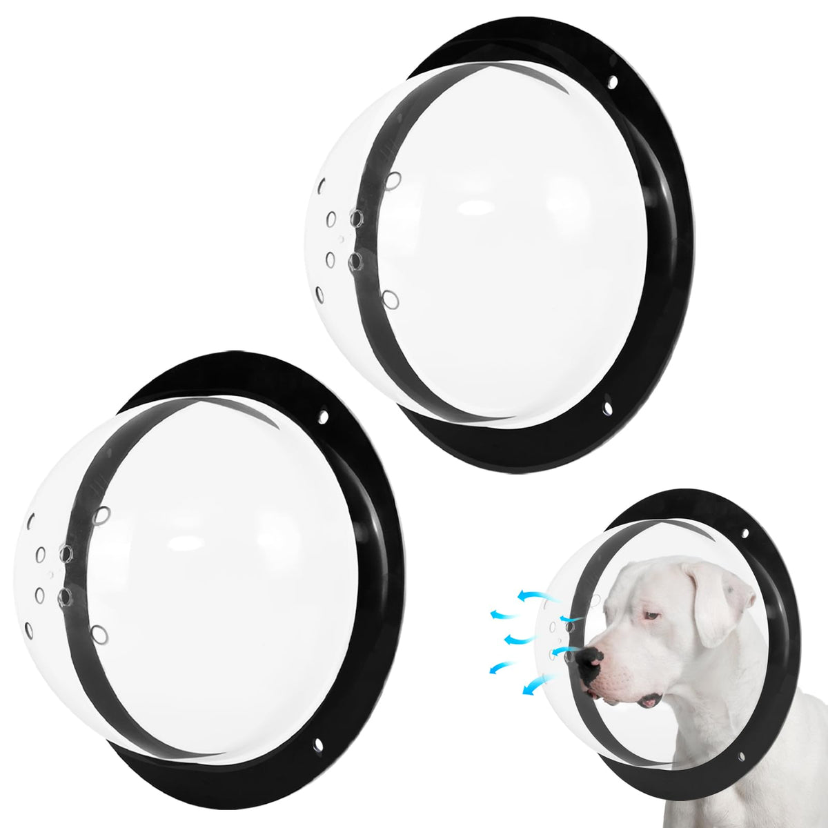CAWUWE dog fence window outer diameter 12.4 inches for precise fence hole sizing