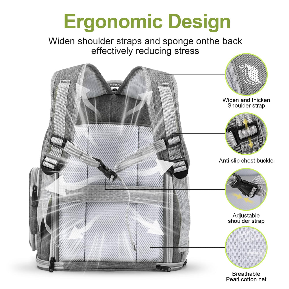 Cawypety bubble window front offers visual stimulation and airflow for comfort.