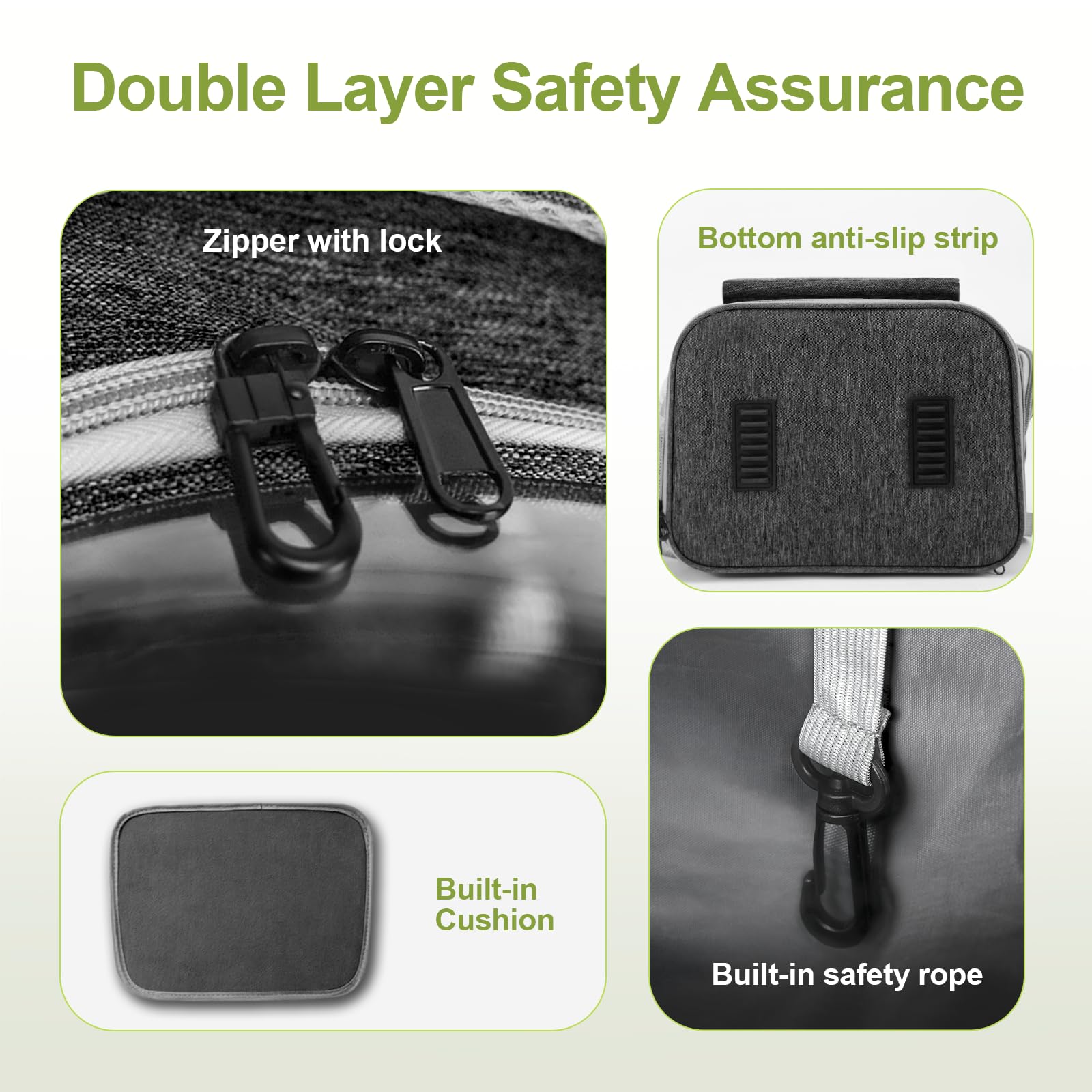 Cawypety carrier built-in harness prevents escape during outings.