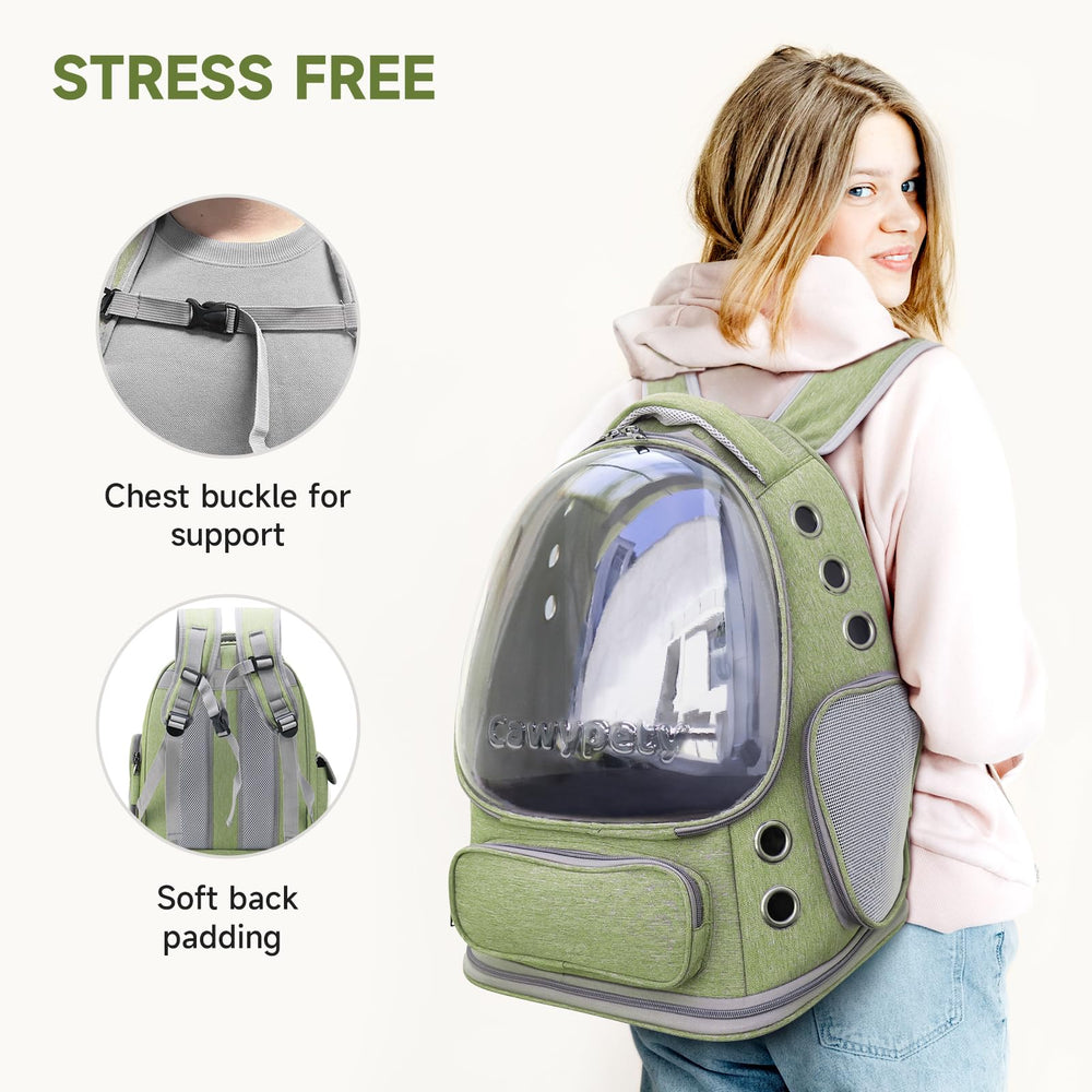 Cawypety built-in harness keeps pet secure inside the carrier