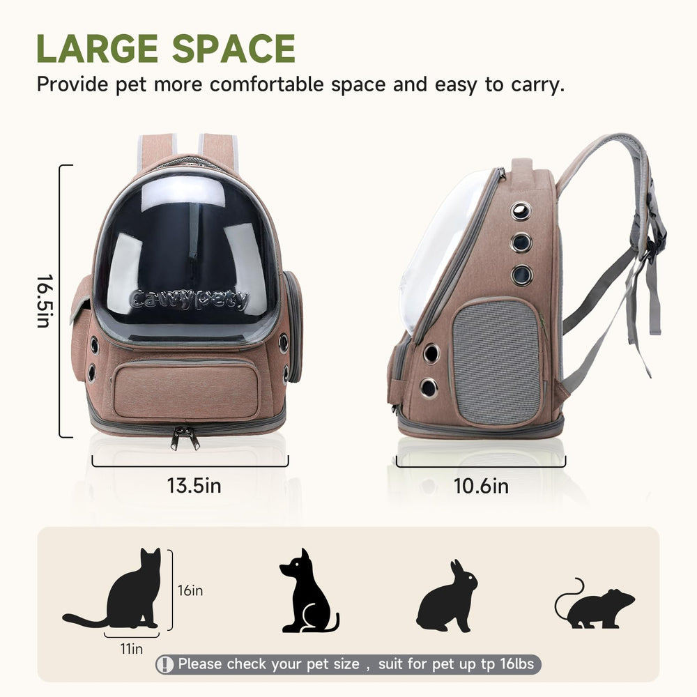 Cawypety cat backpack double-sided plush cushion for year-round comfort