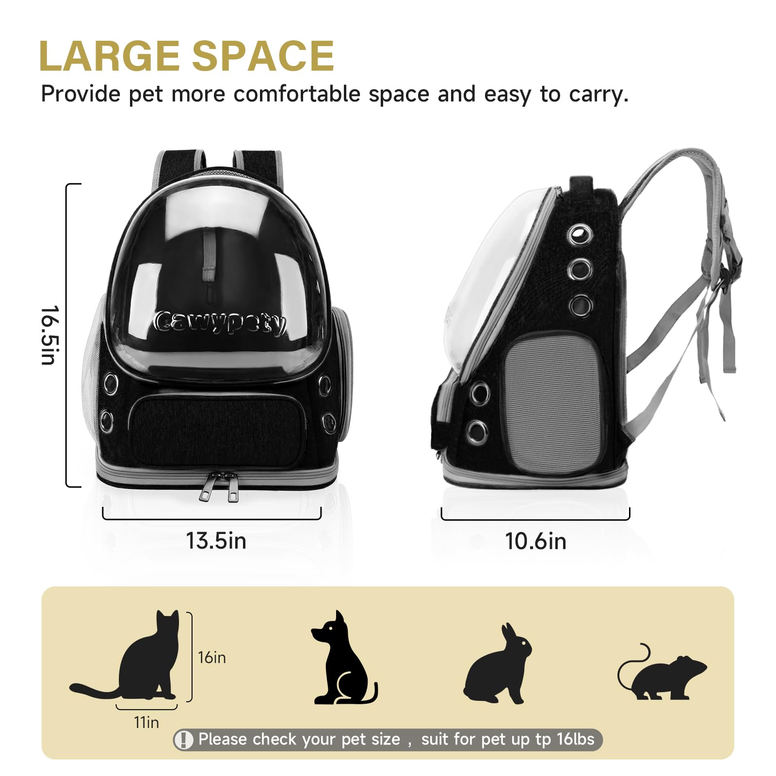 Cawypety cat backpack carrier chest buckle relieves shoulder strain.