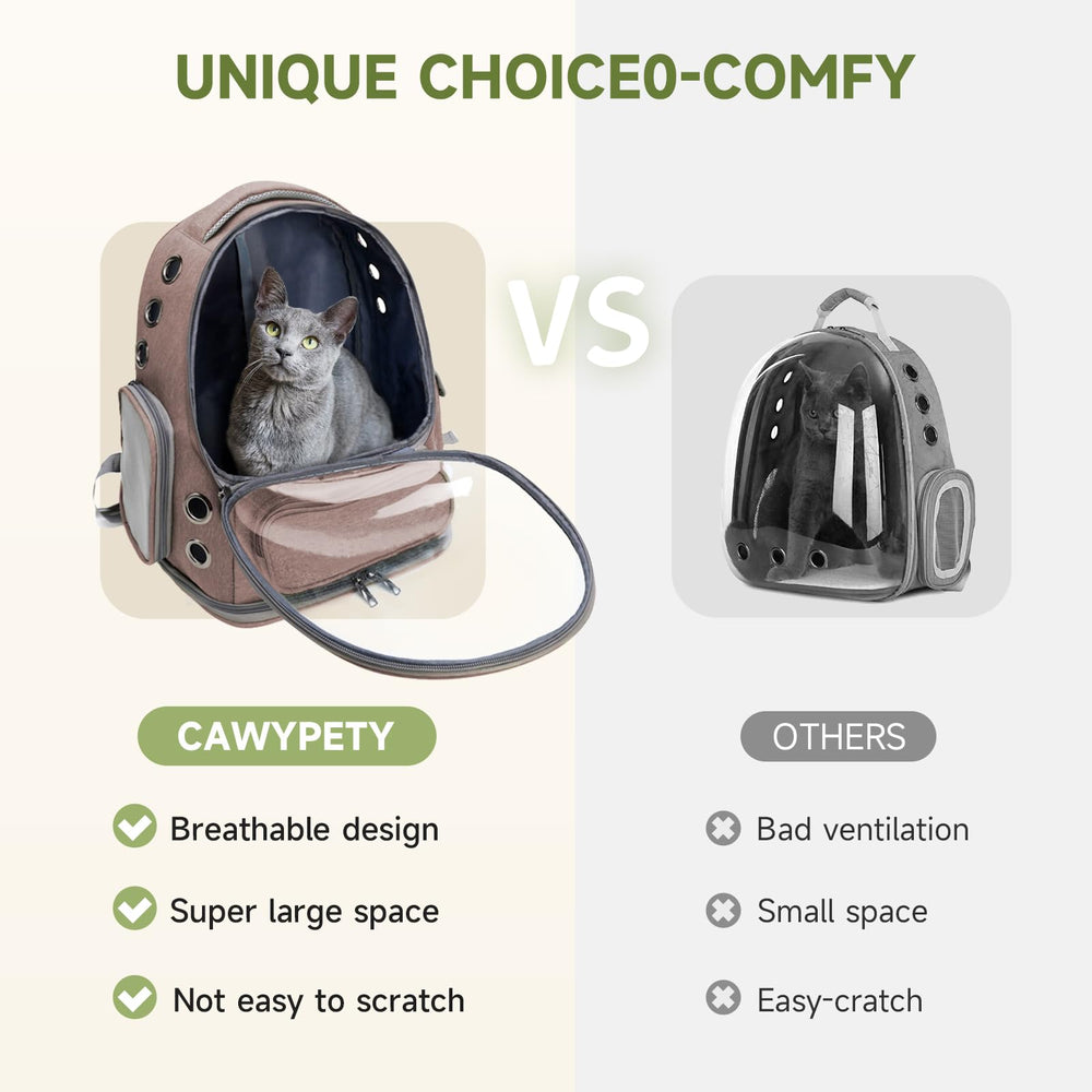 Cawypety backpack side-entry design eases pet access during trips
