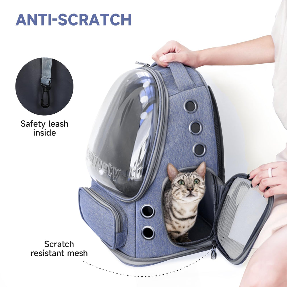 Cawypety cat backpack spacious interior lets your cat turn around comfortably.
