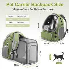 Cawypety Expandable Cat Backpack adjustable shoulder strap for comfortable carrying