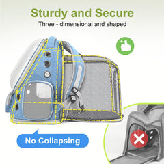 Cawypety Expandable Cat Backpack airline-approved carrier for travel and flights