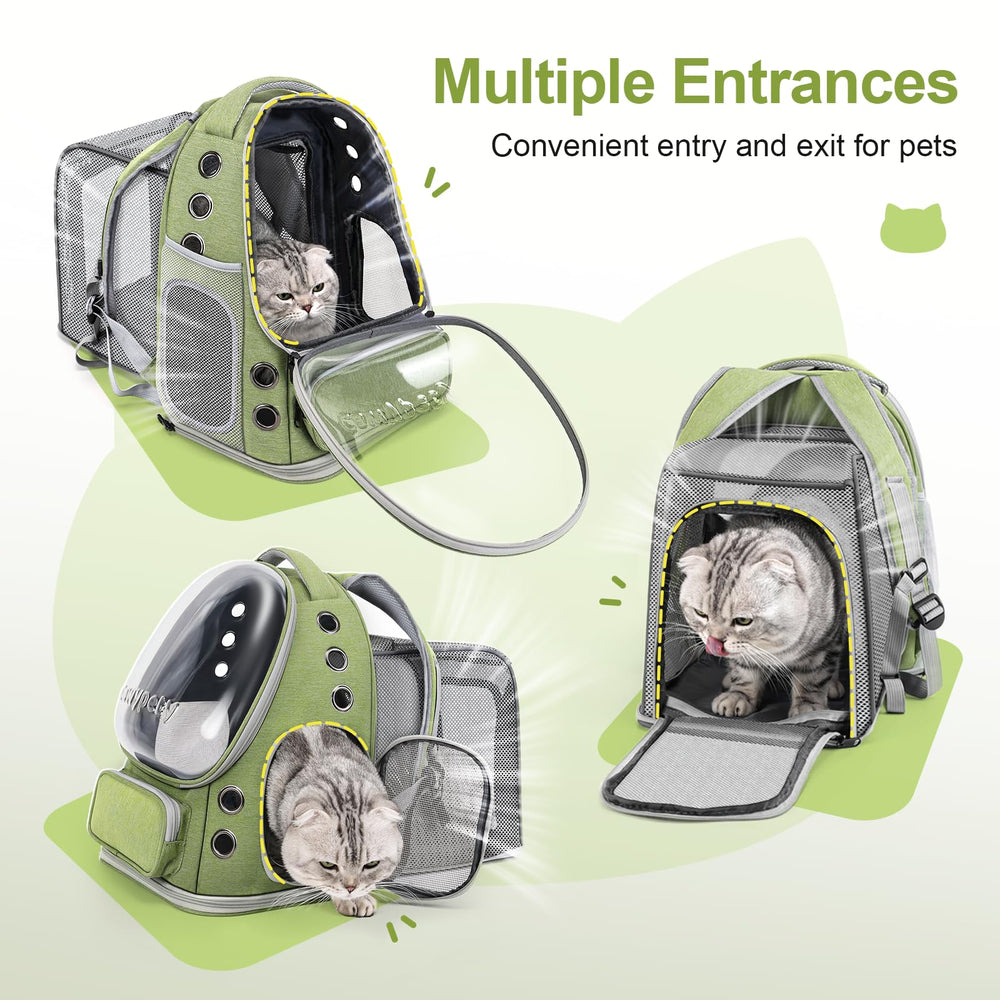 Cawypety Expandable Cat Backpack bubble window close-up for curious pets