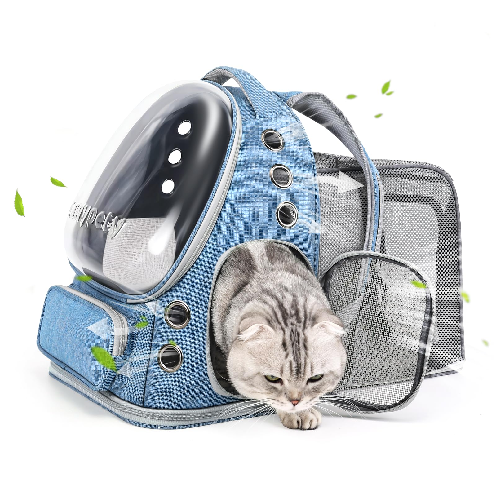 Cawypety Expandable Cat Backpack bubble window view invites exploration during trips