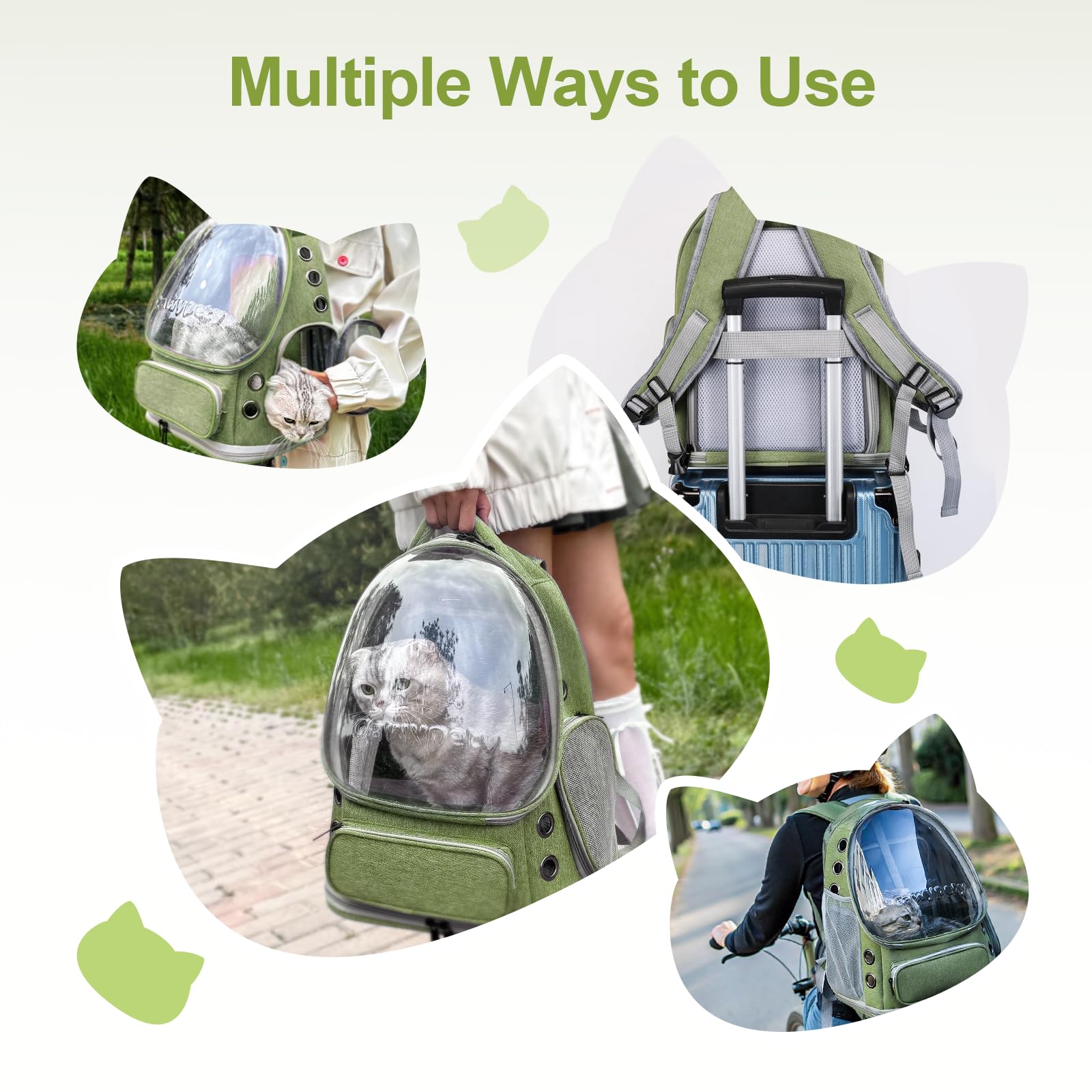 Cawypety Expandable Cat Backpack warranty badge and support contact