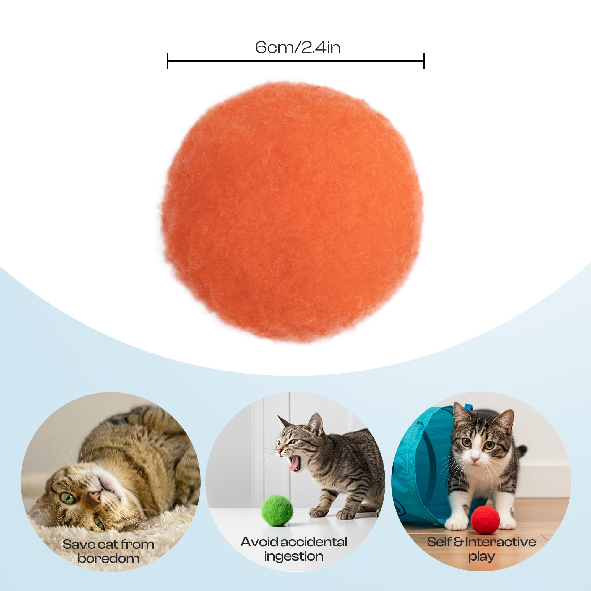 Soft 2.5-inch Caydo pom poms for indoor play