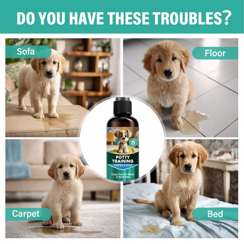 Cayenne dog potty spray used on outdoor lawn for consistent potty cues.