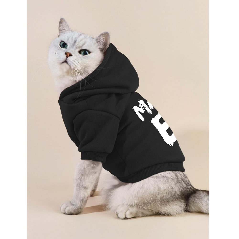 Cayxatiu cat hoodie back view black highlighting Mama' Boy design