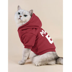 Cayxatiu Mama'Boy dog hoodie wine red fabric warm and stylish