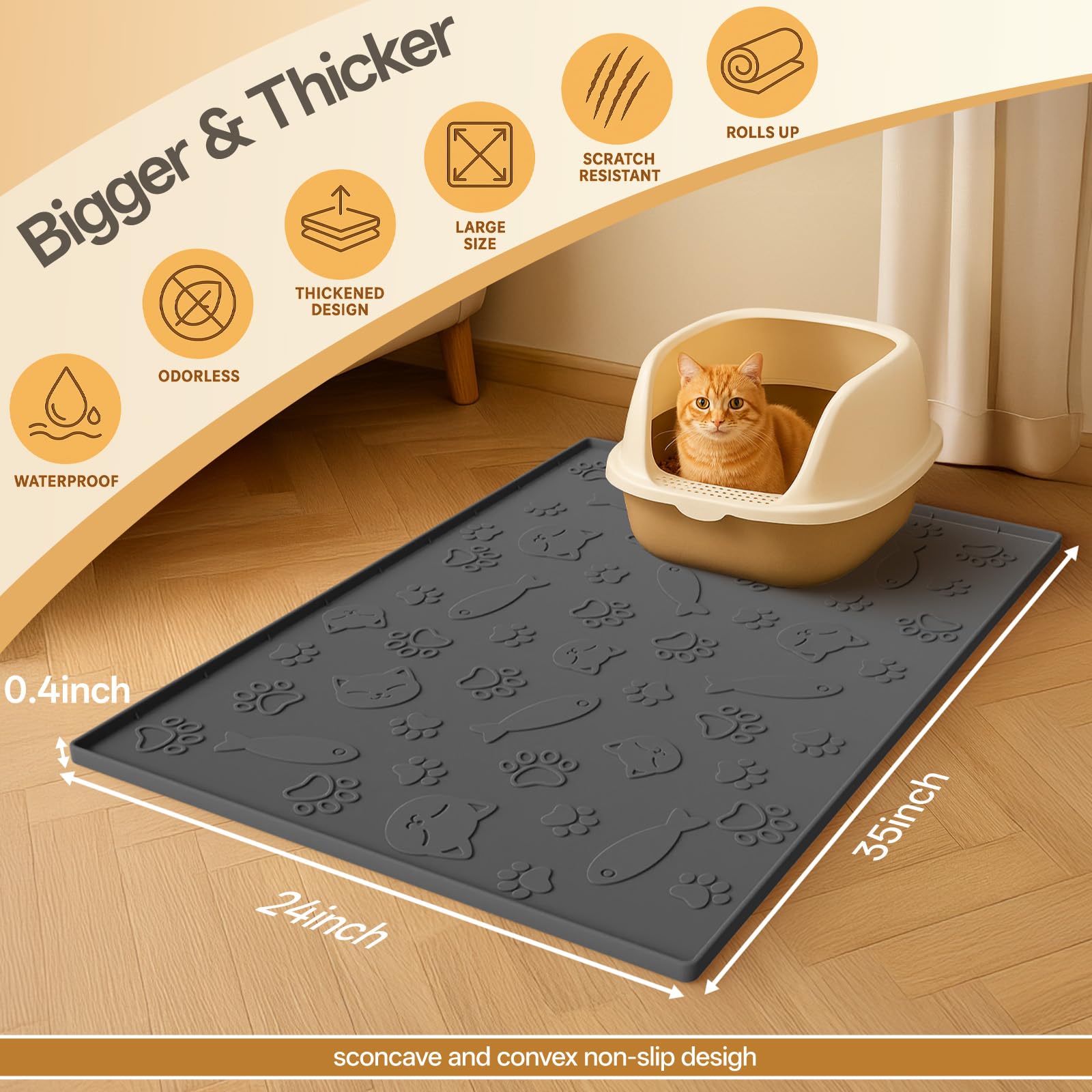 CAYYKEK mat is easy to clean—rinse, wipe, or shake off litter.