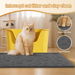 CAYYKEK silicone litter mat with textured surface cushions paws.