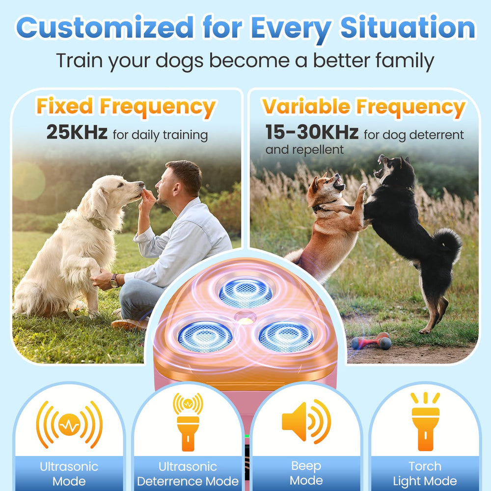 Cbersmg dog bark deterrent with beep and strobe for engaging training sessions.