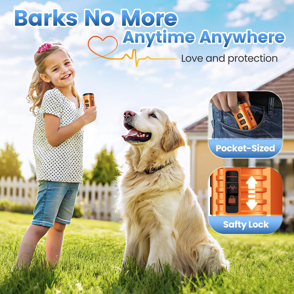 Cbersmg dog bark deterrent device backyard scene demonstrates outdoor control.