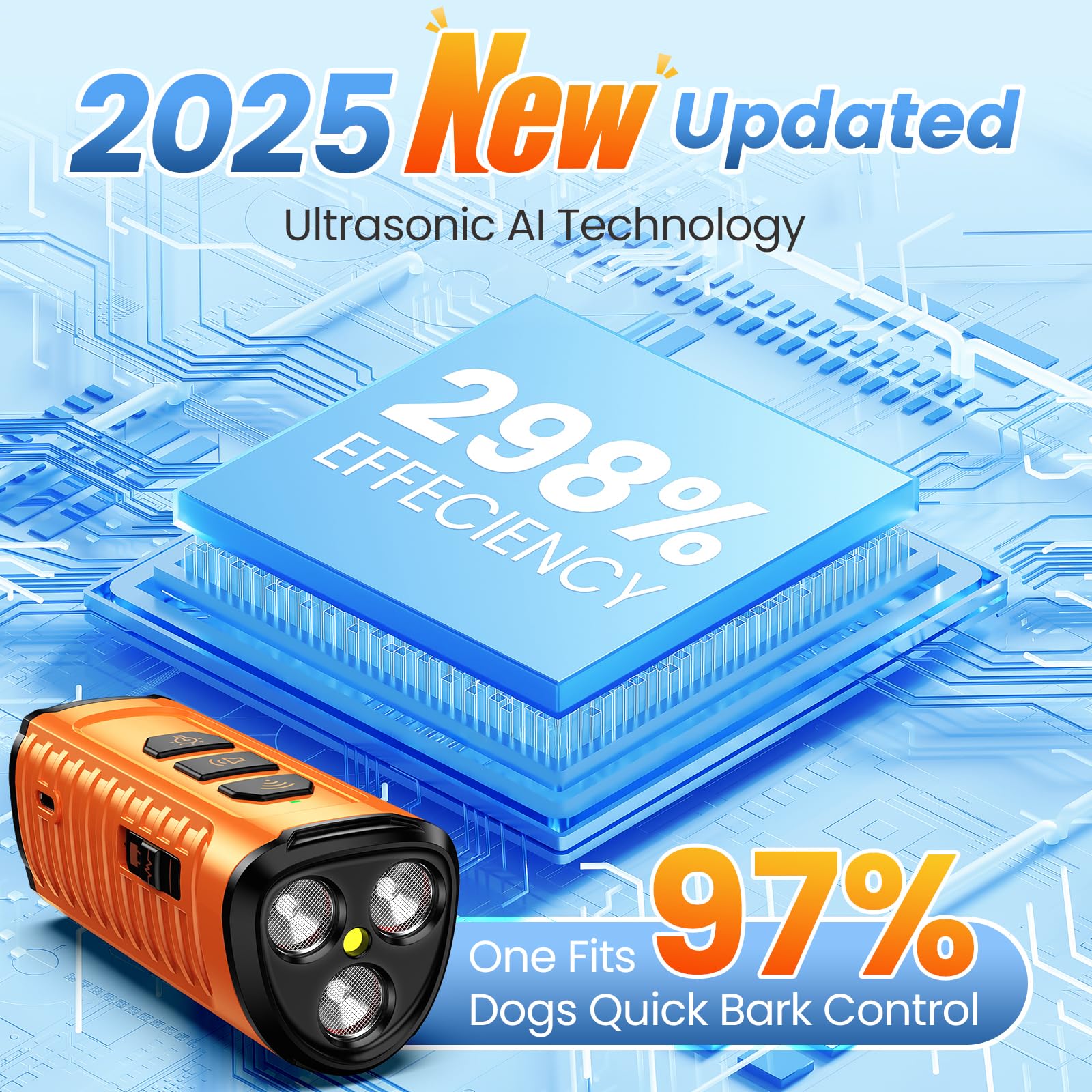 Cbersmg dog bark deterrent device ultrasonic emitter demonstrates humane correction.