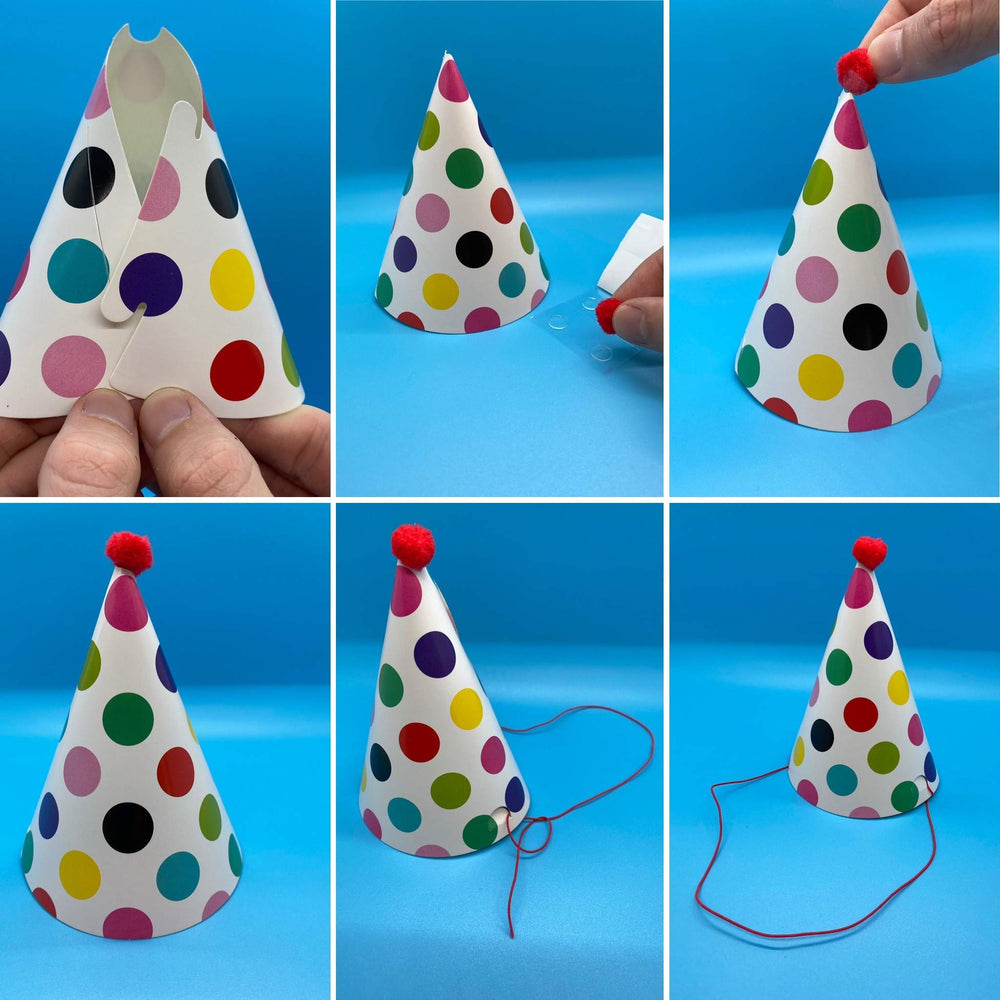CBM Dog Party Hat Set shows nine hats and two crowns for festive canine birthdays.