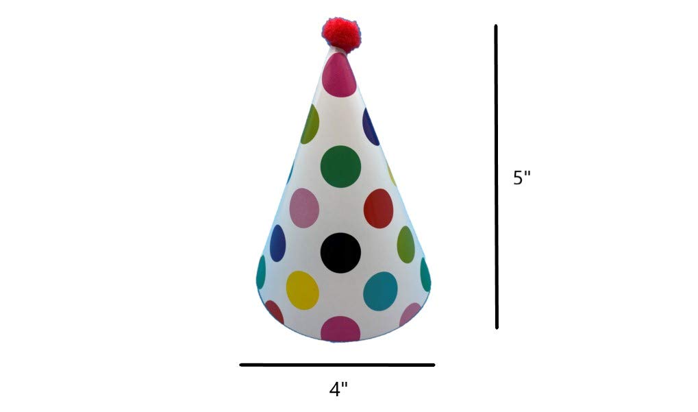 CBM Dog Party Hat Set includes pom poms for playful, coordinated party styling.