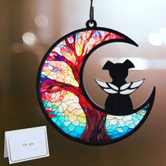 CCiaga dog-angel memorial suncatcher with moon design for daily remembrance.