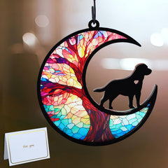 CCiaga Labrador memorial suncatcher shown for window display and comforting memories.