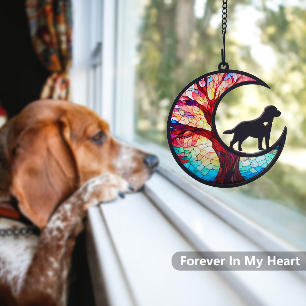 CCiaga Labrador moon walk design suncatcher creating memory-preserving decor.