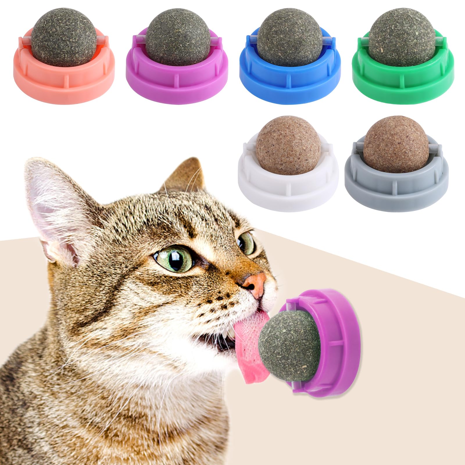 CCINEE 6pcs catnip balls packaging shows value-packed set of edible treats