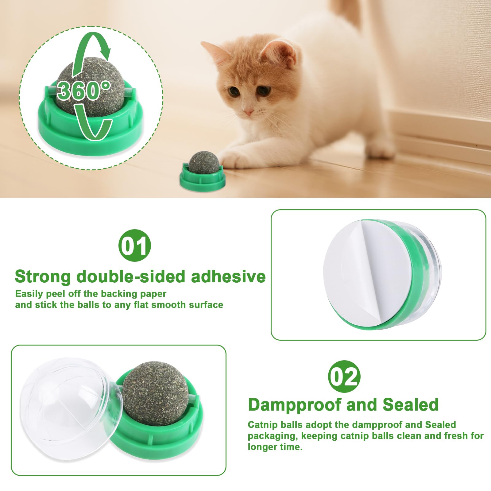 CCINEE rotating catnip ball design during licking or batting for motion