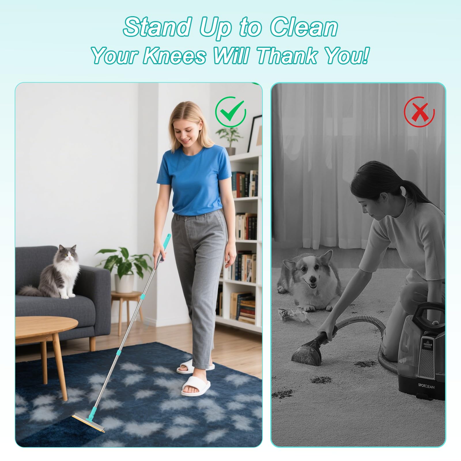 CCOPET Y-shaped fur remover cleans sofa edges effectively