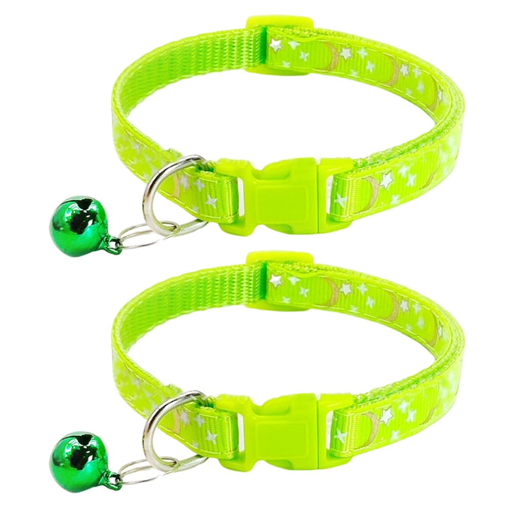 ccuuhj reflective cat collar green pack two for night visibility