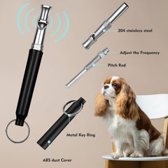 CdbC dog whistle adjustable frequency dial enables precise training control.