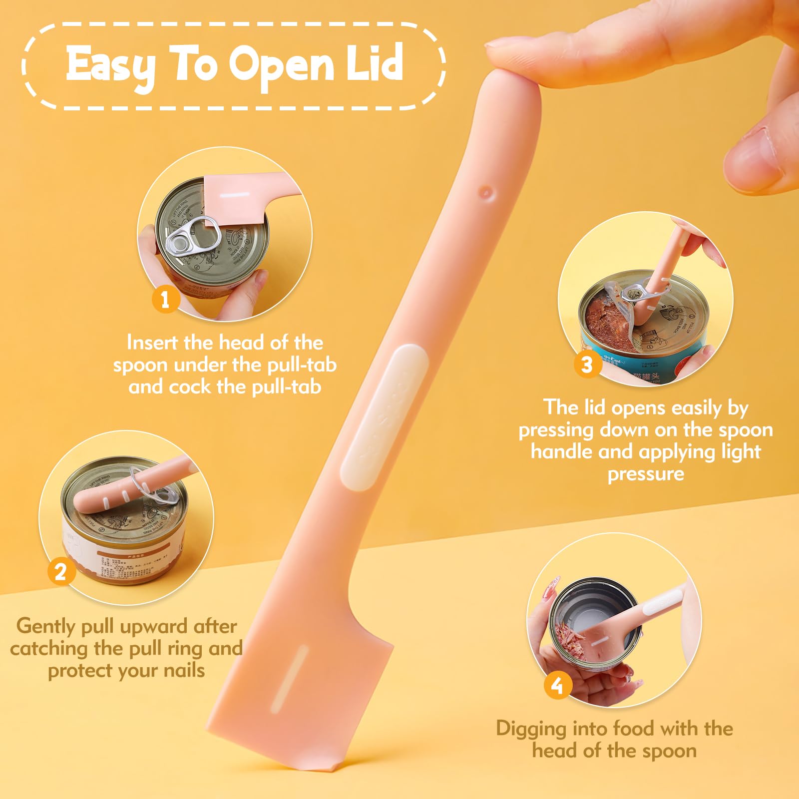 CdbC cat food spoon open can feature assists quick access to canned meals