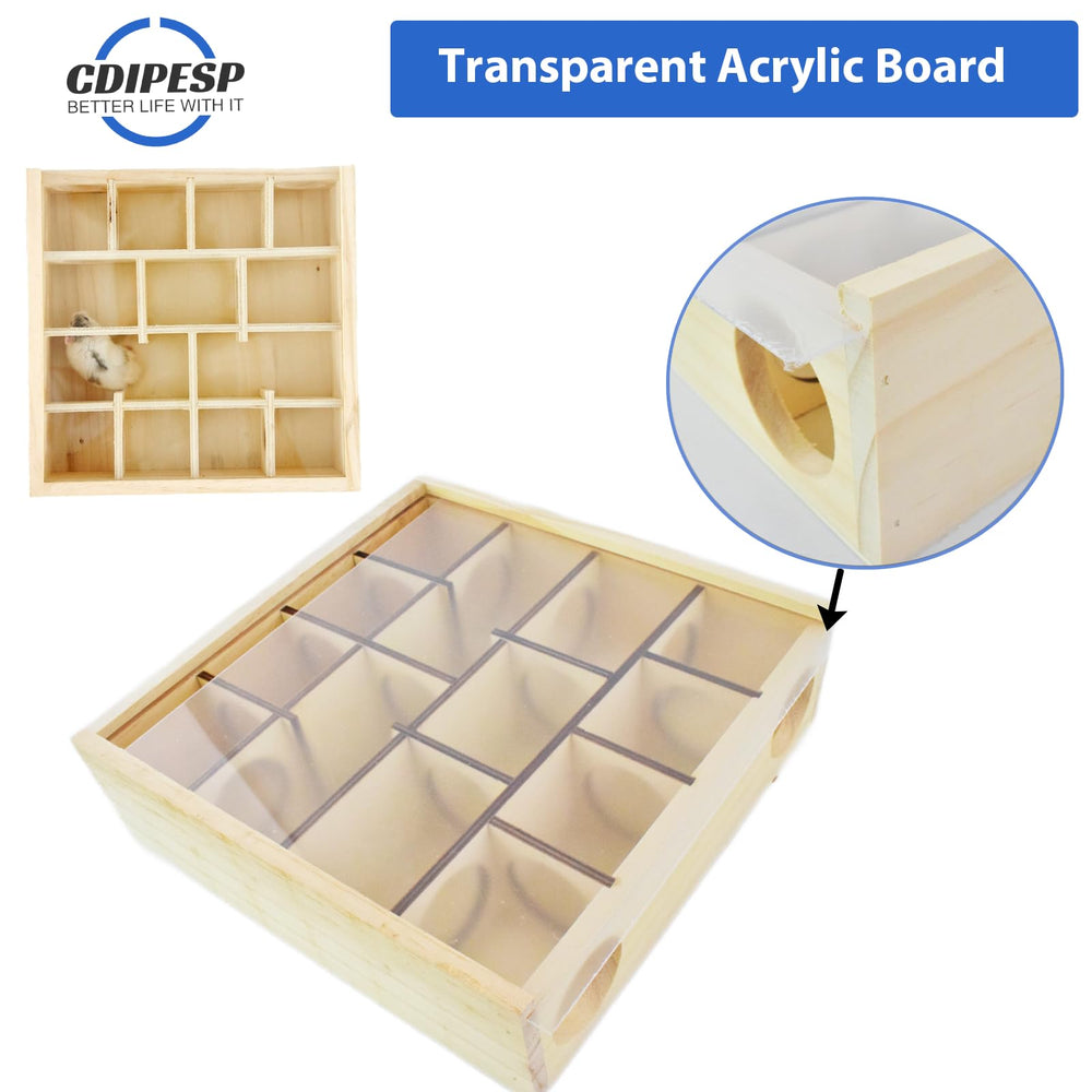 Cdipesp hamster maze made from non-toxic wood and acrylic for durable enrichment.