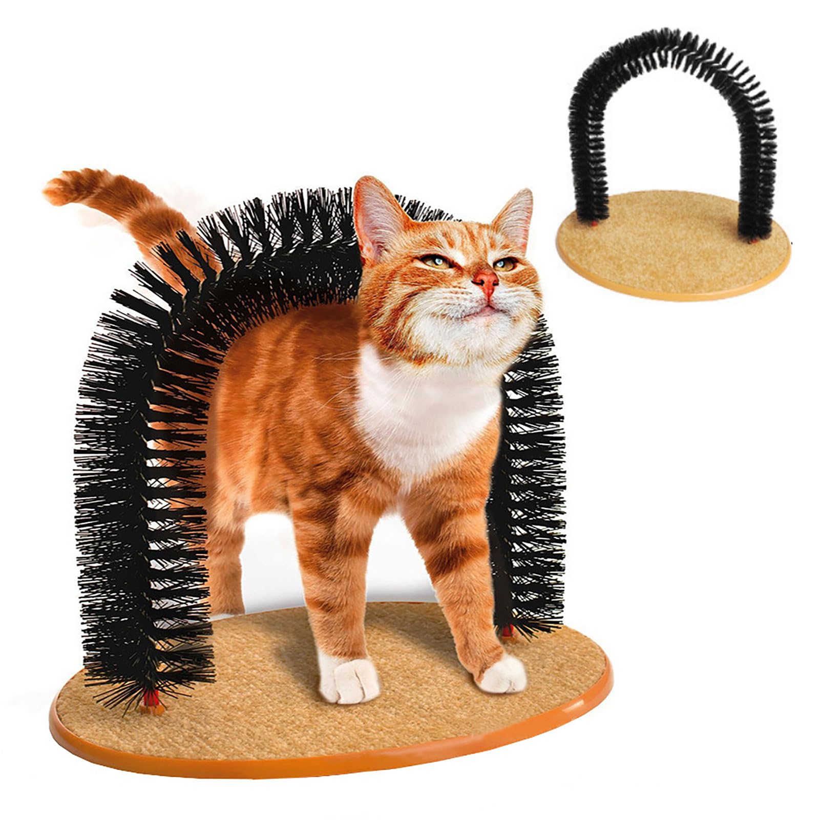 cdmoke cat arch grooming brush assembly—easy setup for at-home self-grooming