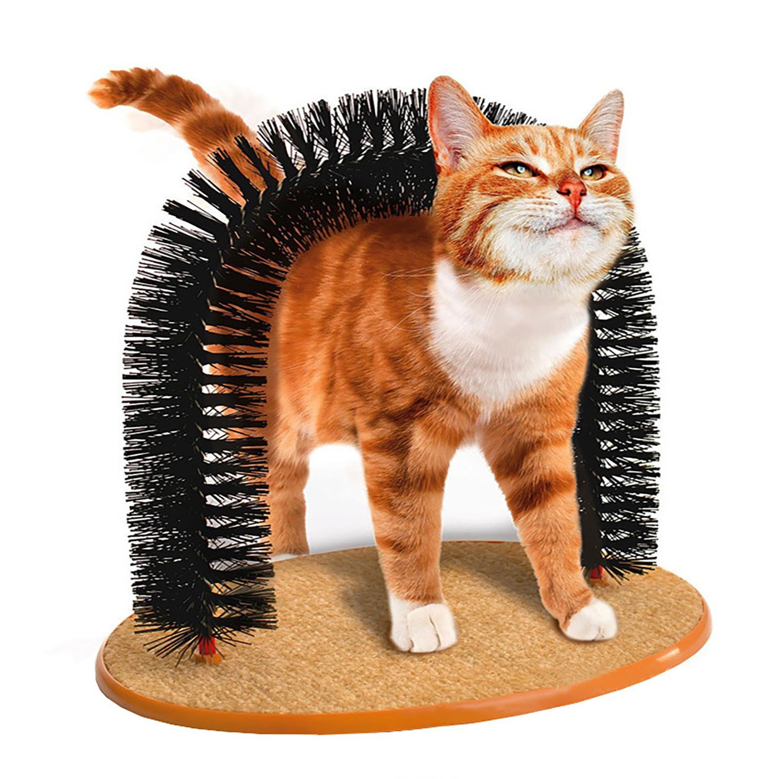 cdmoke cat arch grooming brush hanging-mouse—engages indoor cats with play