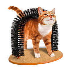 cdmoke cat arch grooming brush hanging-mouse—engages indoor cats with play