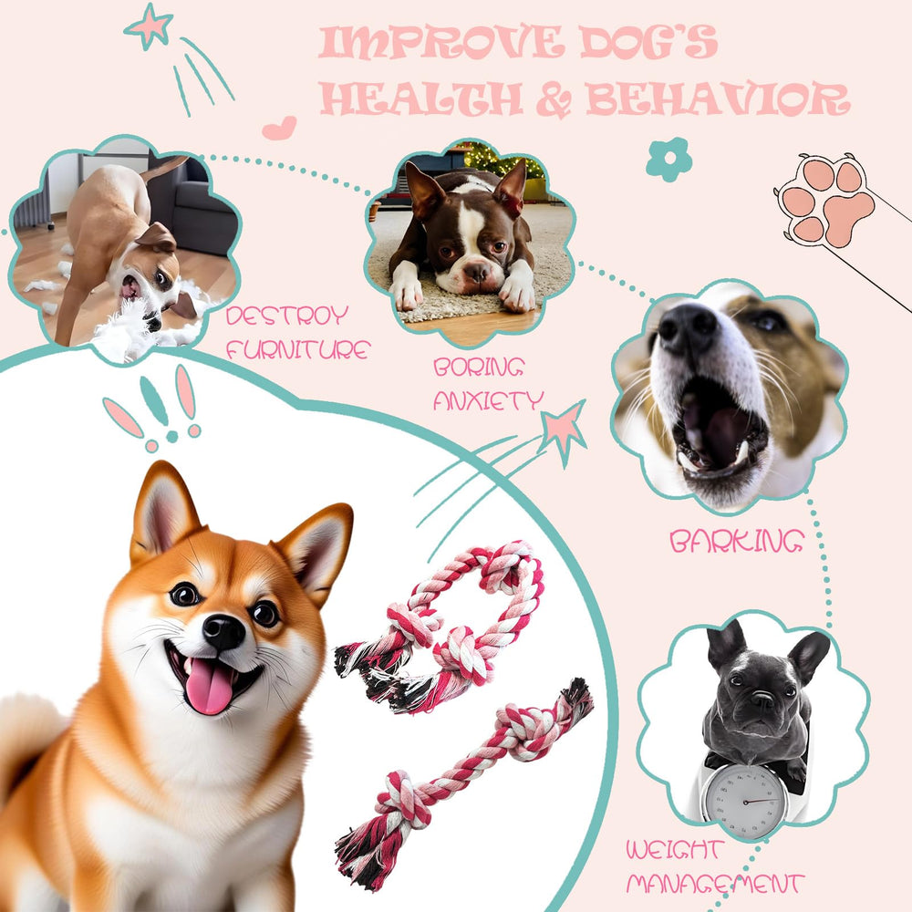 Cdyzqikm durable knit pink rope toy for small to medium dogs supports safe at-home entertainment.