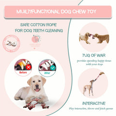 Cdyzqikm dog rope toy interactive tug pink demonstrates bonding play and exercise.