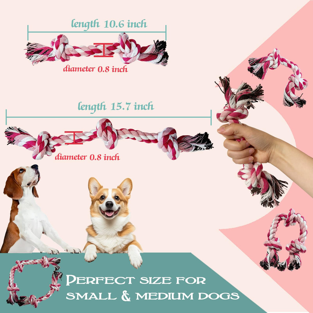 Cdyzqikm rope toy knots closeup pink highlights durable construction for aggressive chewers.