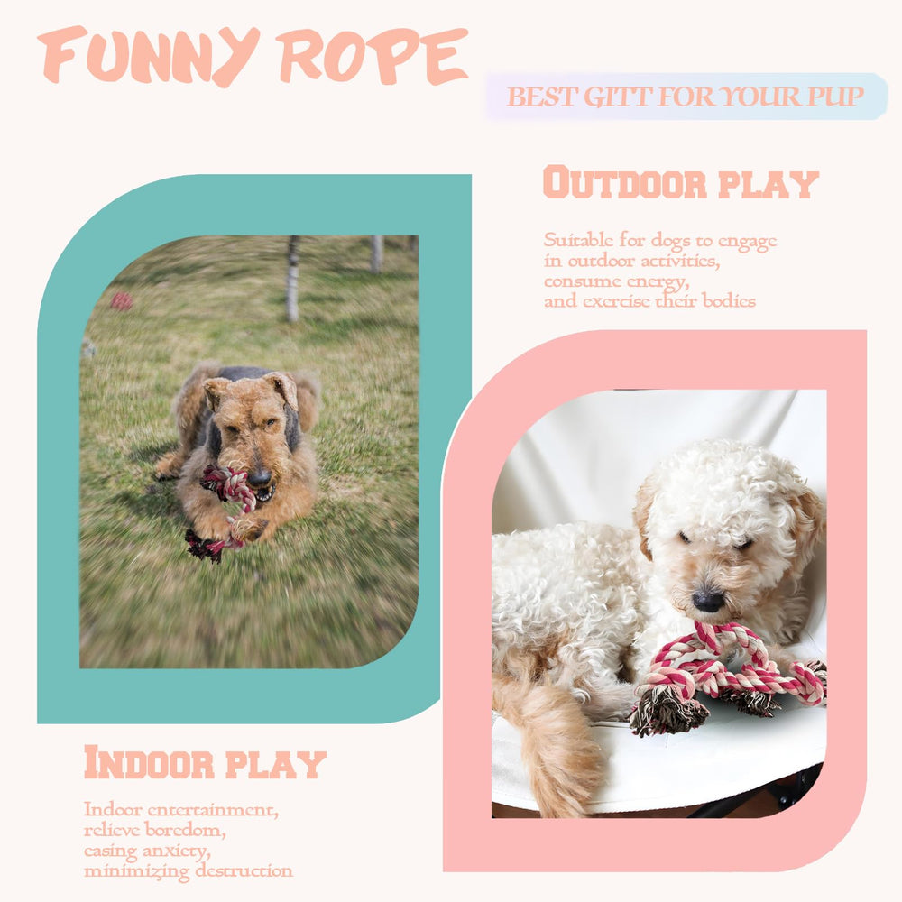 Cdyzqikm rope toy teeth cleaning pink promotes gum massage and dental-friendly playtime.