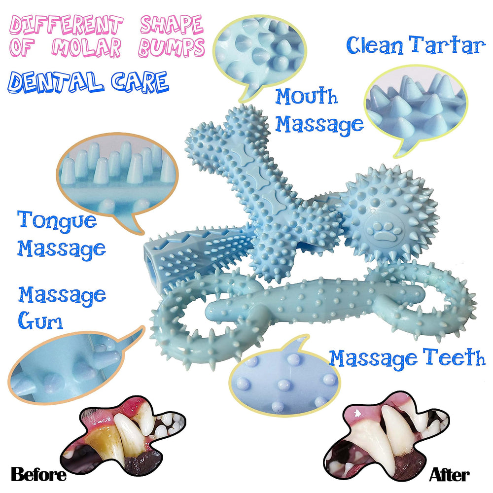 Cdyzqikm Puppy Teething Dumbbell Blue promotes interactive play.