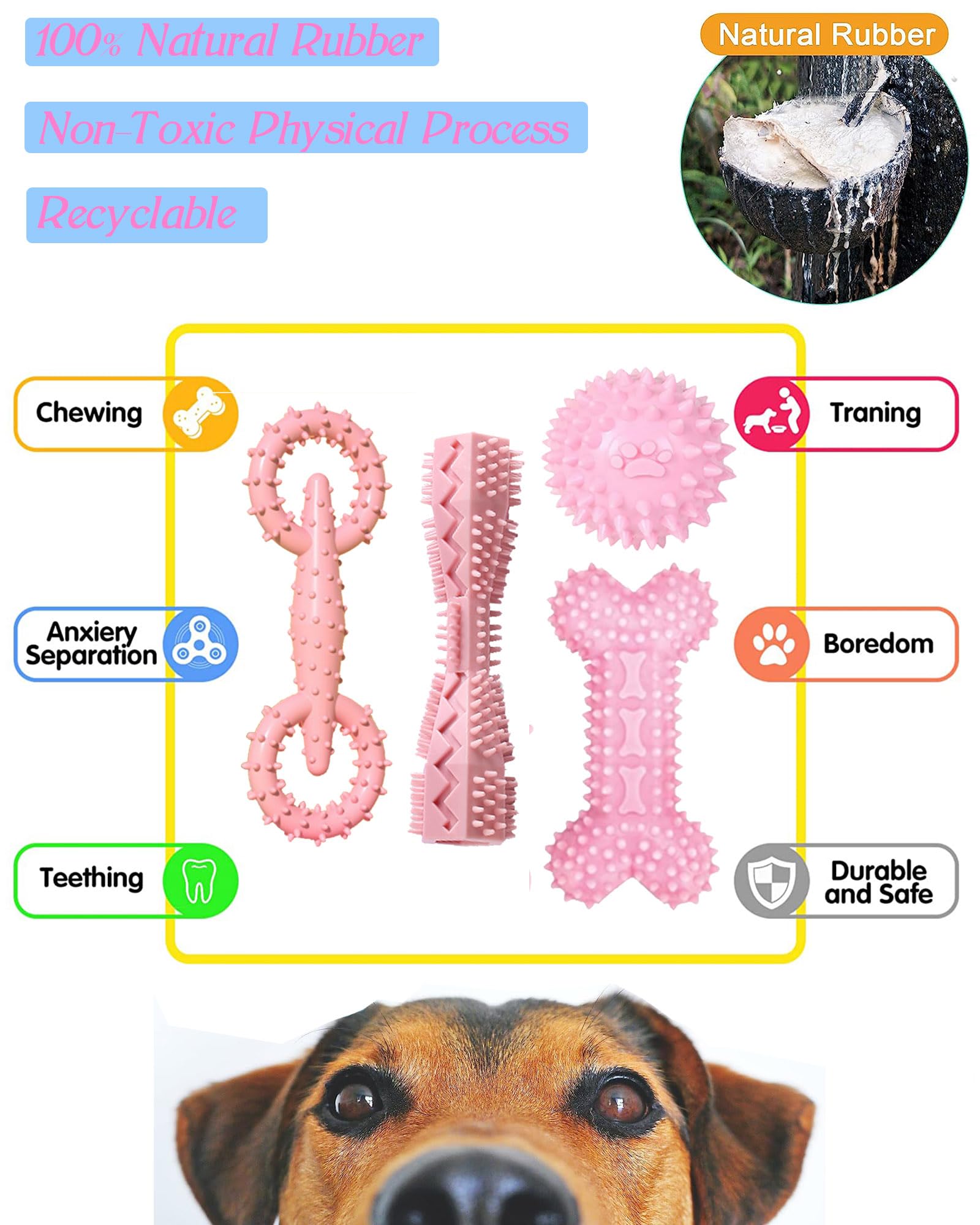 Cdyzqikm non-toxic natural rubber puppy chews designed for safe play