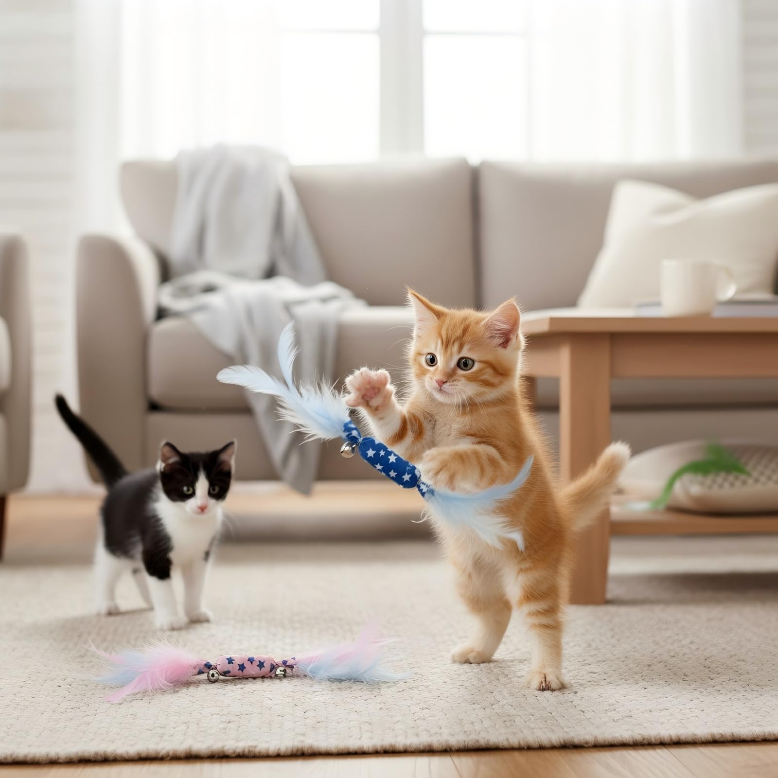CealumVita catnip toy uses plush, durable materials for long-lasting chewing and kicking.