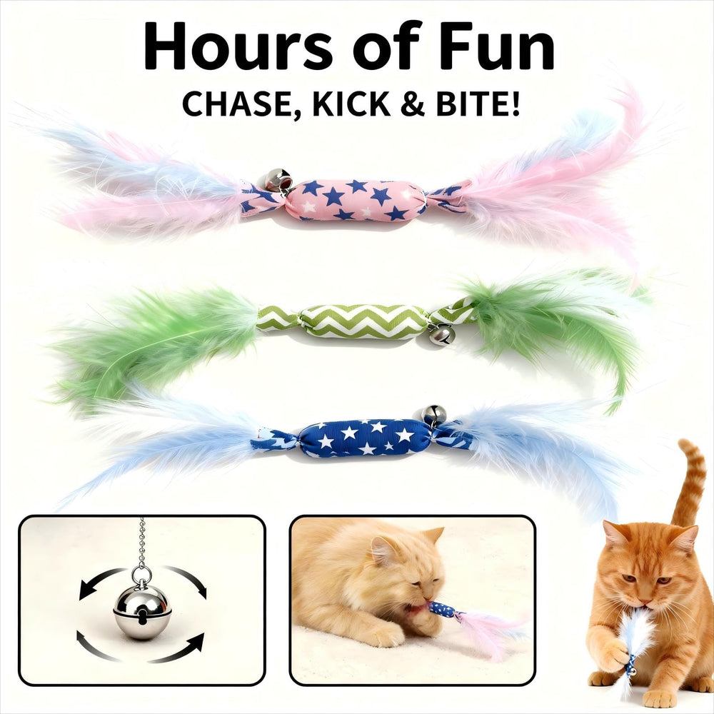 CealumVita catnip toy 3-pack provides rotating playtime and continuous novelty.