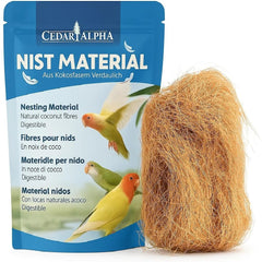 CEDAR ALPHA coconut-fiber nest close-up showing soft, breathable bedding for birds.