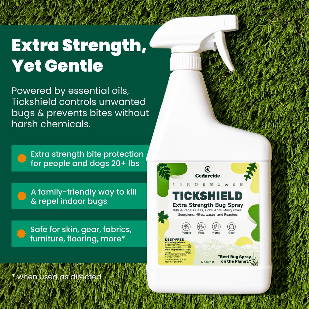Cedarcide Tickshield backyard-use illustrates protection during backyard activities and gatherings.