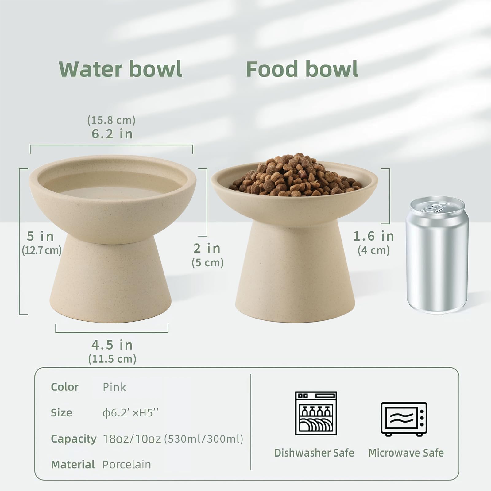CEEFU 2 elevated cat bowls front view highlights anti-tip stability for spills.